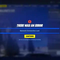 Błąd połączenia sieciowego w Fortnite. Aktualizacja gry przerwana. Kliknij "CONTINUE", aby spróbować ponownie.