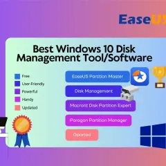 Najlepsze narzędzia do zarządzania dyskami Windows 10: EaseUS Partition Master, Disk Management, Macrorit, Paragon, Gparted.