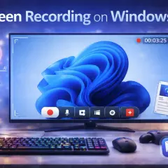 Nagrywanie ekranu Windows 11: mikrofon, klawiatura, mysz i kontroler gotowe do akcji.
