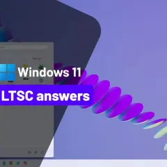Ekran startowy Windows 11 LTSC z widocznym menu Start i ikonami aplikacji.