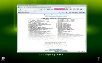 Lista programów z Belarc Advisor. Znajdź nieużywane oprogramowanie i zredukuj koszty licencji.