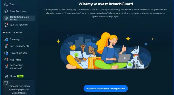 Avast BreachGuard: darmowy antywirus chroniący Twoją prywatność i tożsamość. Sprawdź naruszenia bezpieczeństwa danych.