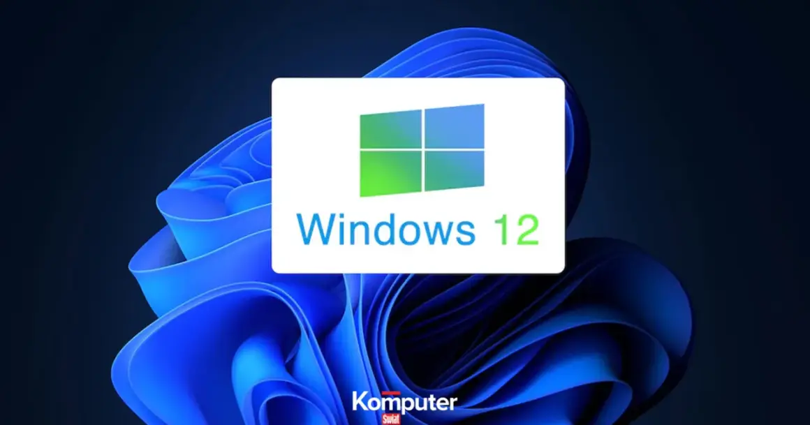 Logo Windows 12 na tle niebieskich fal. Sprawdź, czy Twój komputer spełnia wymagania Windows 12.