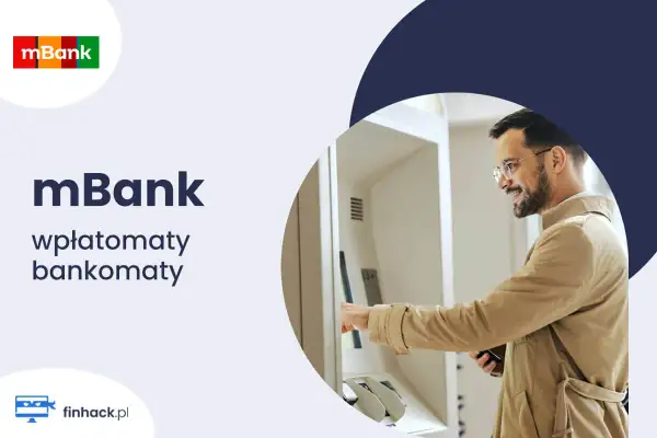 mBank: wpłatomaty i bankomaty bez prowizji. Mężczyzna korzysta z bankomatu mBank.