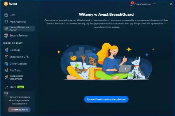 Avast BreachGuard: darmowy antywirus chroniący Twoją prywatność i tożsamość. Sprawdź naruszenia bezpieczeństwa danych.