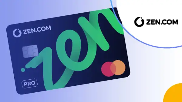Karta ZEN.COM PRO z zielonym logo ZEN. Idealna do płatności, jak zen wpłatomat.